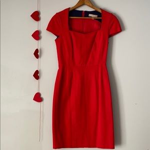 Banana Republic red dress sweetheart stretch S